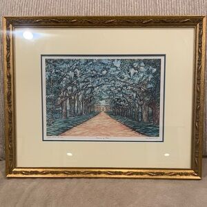 Framed Jeanie Drucker Art Print with Gold Wooden Frame